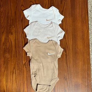 Nike Baby Bodysuit Trio - White, Cream, and Tan